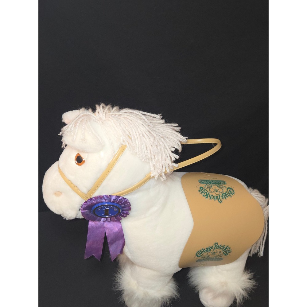 1984 Cabbage Patch Kids‎ Show Pony Plush Horse with Ribbon and Saddle - Picture 2 of 7